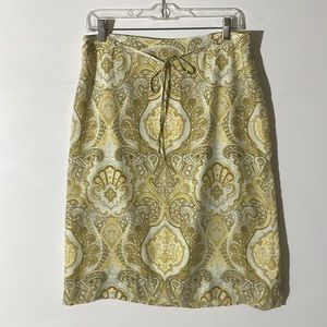 100% Silk Paisley Banana Republic Midi Skirt